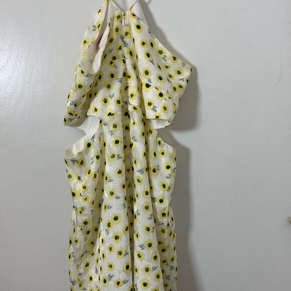 Hutch Anthropologie String Halter neck Yellow Motif Ditsy Floral Romper SZ 6 - Picture 5 of 14
